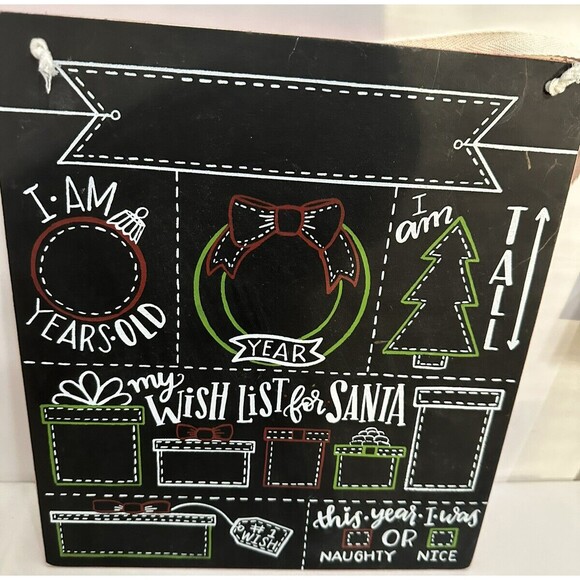 Christmas MILESTONE BOARD Wood Chalkboard Wish List Primitives By Kathy 39057 - Picture 1 of 7
